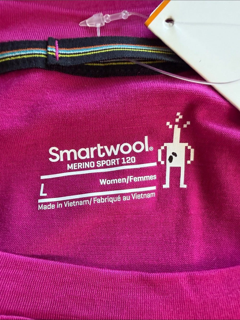 NEW Smartwool Women’s Merino Sport 120 Long Sleeve Base Layer Top Size L Fuchsia - Picture 5 of 7